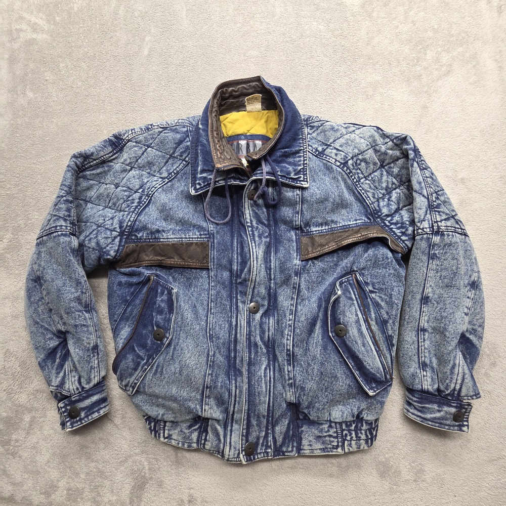 Urban Equipment Jacket Mens M Blue Bomber Denim Quilted Lined Insulated
